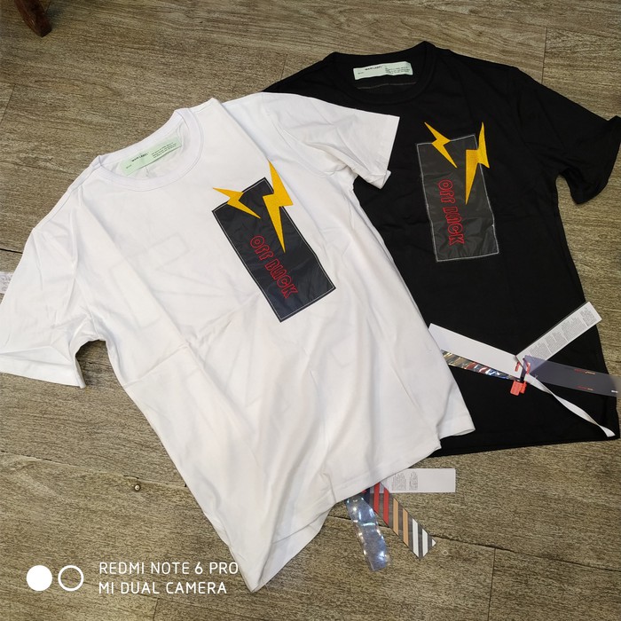 KAOS OFF WHITE HITAM PUTIH IMPORT