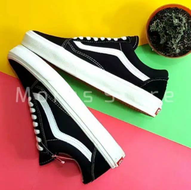 SEPATU43 VANS AUTHENTIC FULL BLACK HITAM COKLAT OLDSKOOL ERA SK8