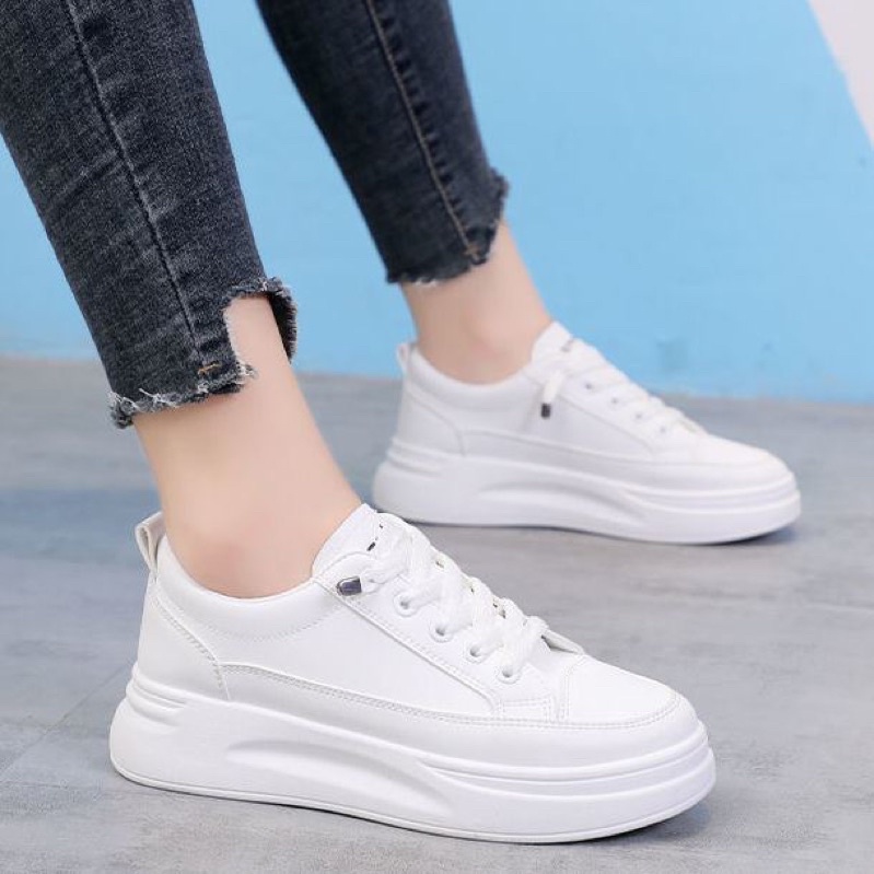 TOPGROSIR &quot;FREE BOX&quot; LV0081 Sepatu Sneakers Wanita Casual Polos Import PU