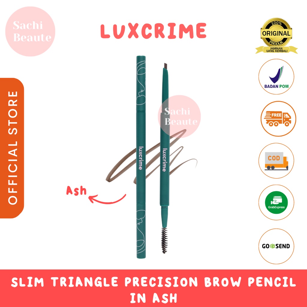 Luxcrime Slim Triangle Precision Brow Pencil in Ash