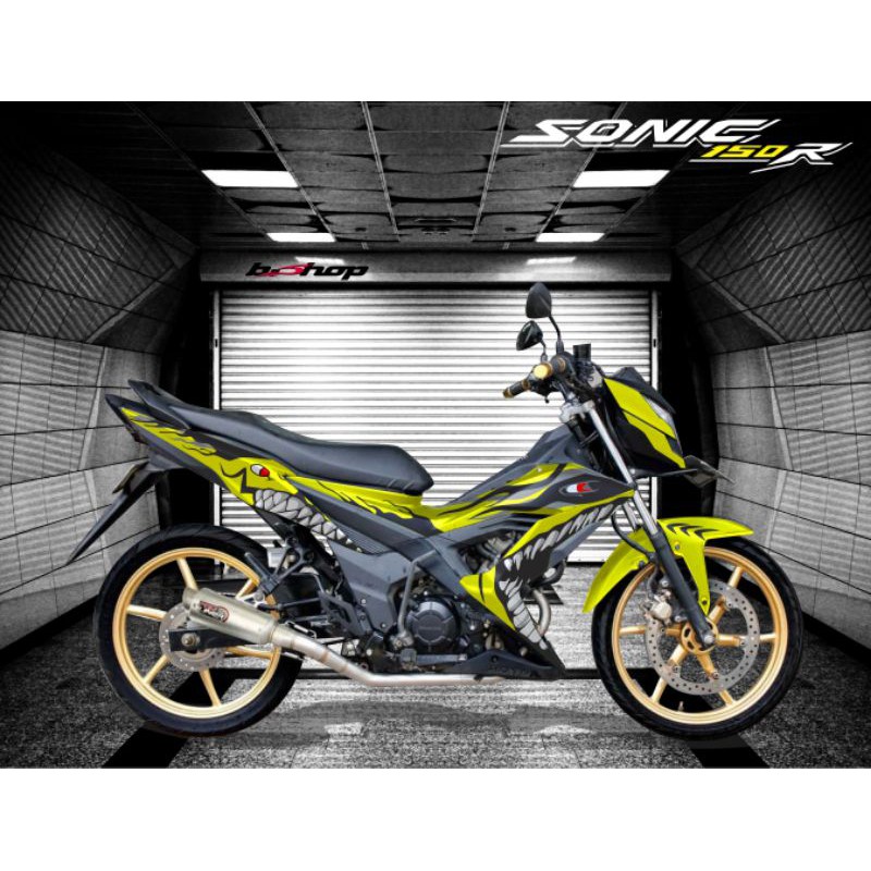 Decal sonic 150r full body Striping motor sonic motif shark Sticker motor variasi Stiker decal sonic
