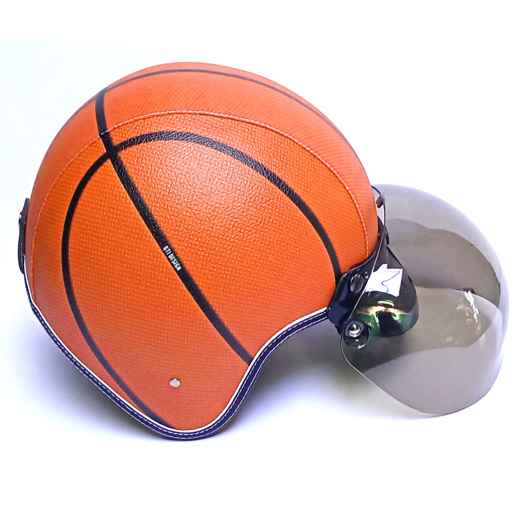Helm bogo retro kulit dewasa full leher Dewasa Pria & Wanita Murah Motif Bola Basket Allsize lingkar