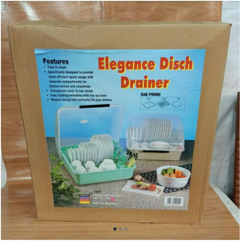 Rak Piring Dish Drainer plastik Ada Tutup Merk NAGATA No. 509
