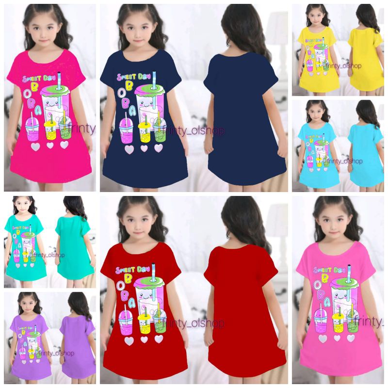 Daster Anak Perempuan Murah | Dres Anak Perempuan | Motif BoBa Sweet  Day 1-10 Tahun