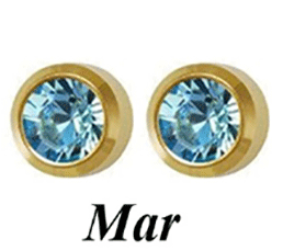 US 10K Pejantan Beruntung Birthstone Anting Zirkonia Reg 316L Anting Stainless Steel Anting Tindik