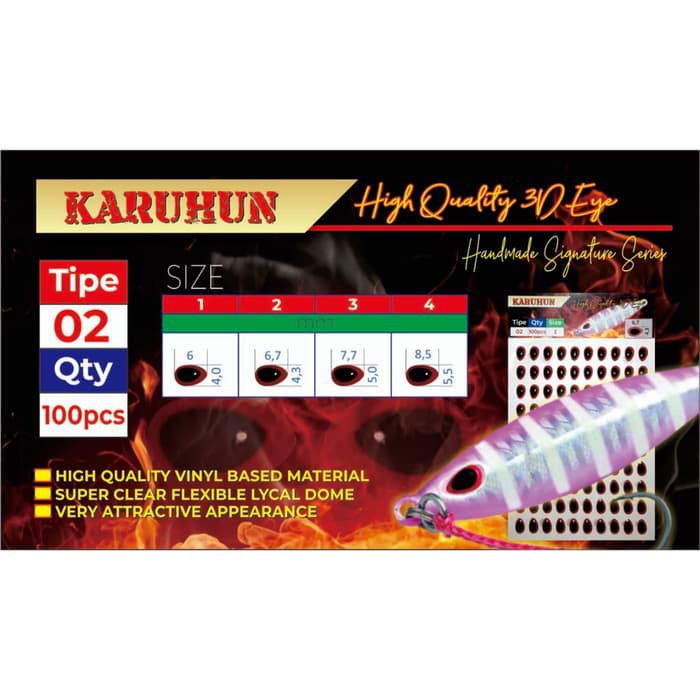 Karuhun Mata ikan 3D Mata Metal Jig model koika