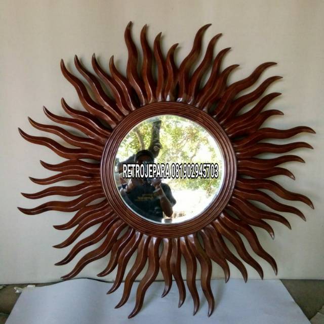 CERMIN BULAT JATI JEPARA