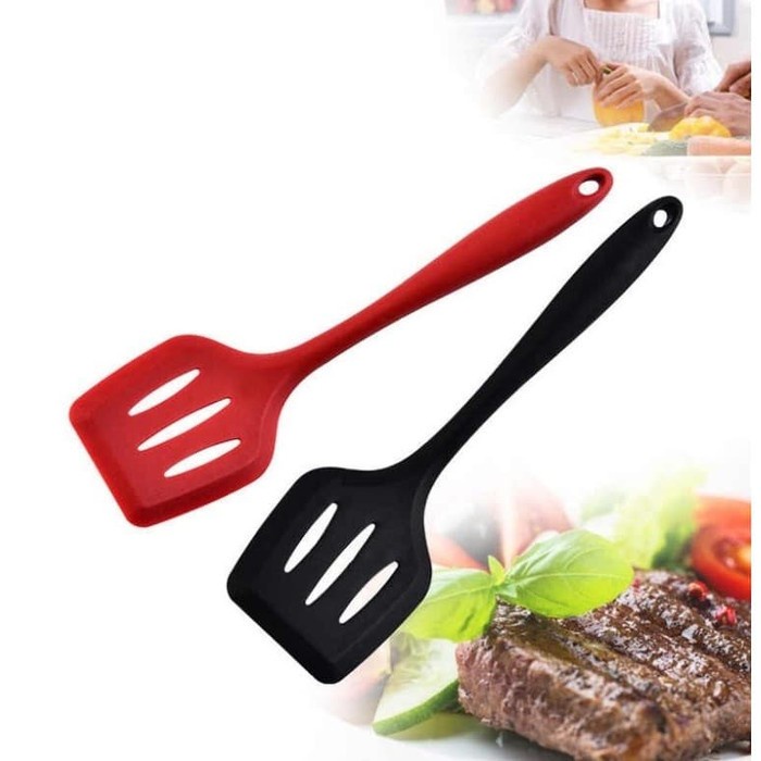 Spatula Silikon sutil Tahan Panas / Lengket Tiris Goreng