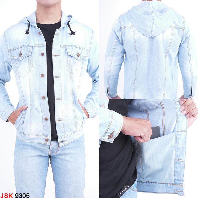 Jaket Hoodie Jeans Denim Pria JSK