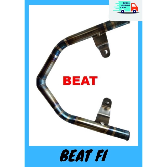 COD  Behel Belakang Motor BEAT FI Two Tone Bahan Full Stainless - Blue ORI