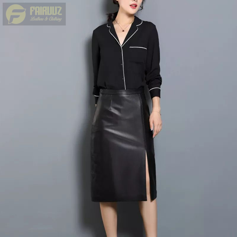 Rok Kulit Pendek Rok Kulit Semi Model Plisket Rok Mini Rok Pensil Korea Rok Span Rok Panjang Belahan
