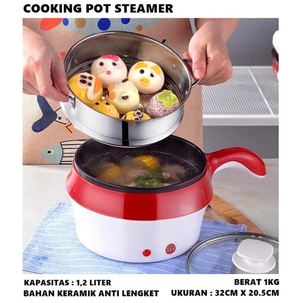 Panci listrik lapisan keramik panci elektrik serbaguna panci anak kos