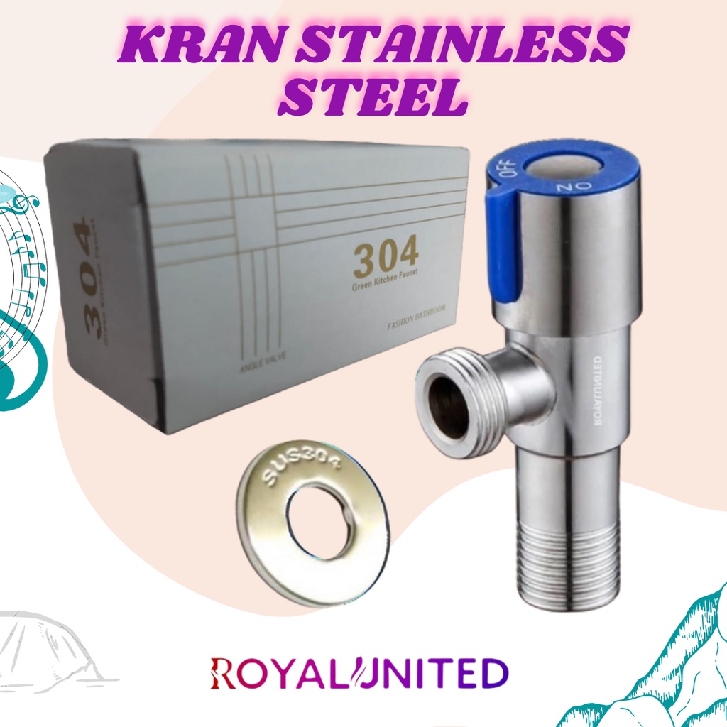 Stop Kran Stainless Stopkran Closet Wastafel SS - Kran Shower 304 -Stop Valve / Stopkran Stainless / Stop kran Kloset / Stop Kran Single