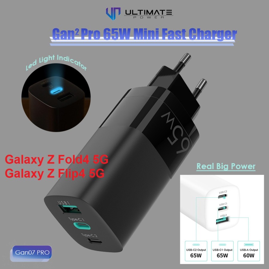 Charger Samsung Z Fold4 Z Flip4 Super Fast Charging 65W Ultimate Gan07