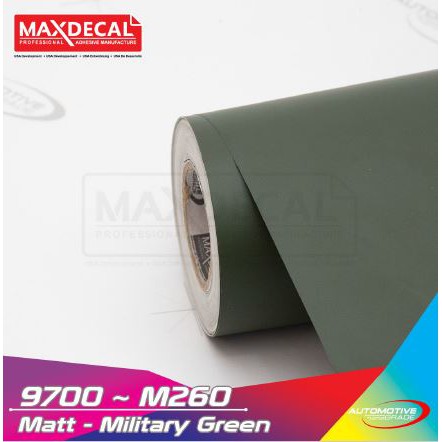 

[ROLL] MAXDECAL 9700 M260 MATTE MILITARY GREEN HIJAU MILITER 152cm sticker stiker skotlet wrap