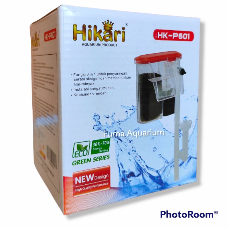 HIKARI 601 HK-P601 Filter Gantung Slim + Skimmer Bening transparan Filter Akuarium Aquascape Hanging Hang on