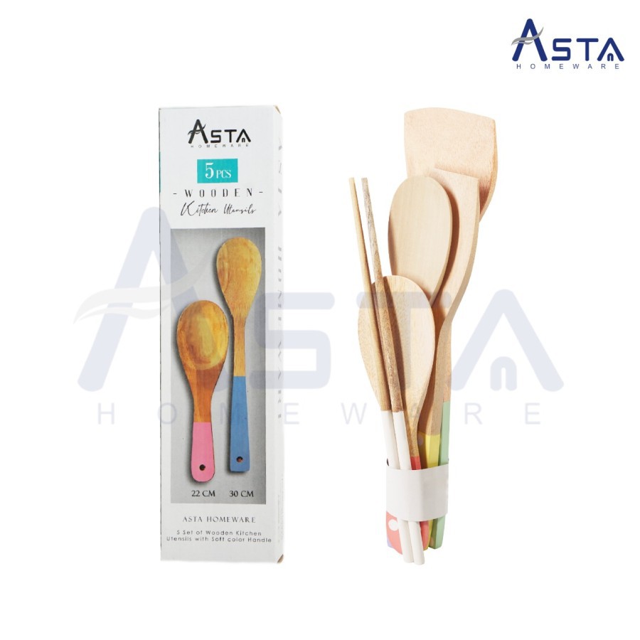 Spatula Set Kayu Asta Wooden Utensil 5 Pcs Asta ASWU-01 ASWU 01 ASWU01