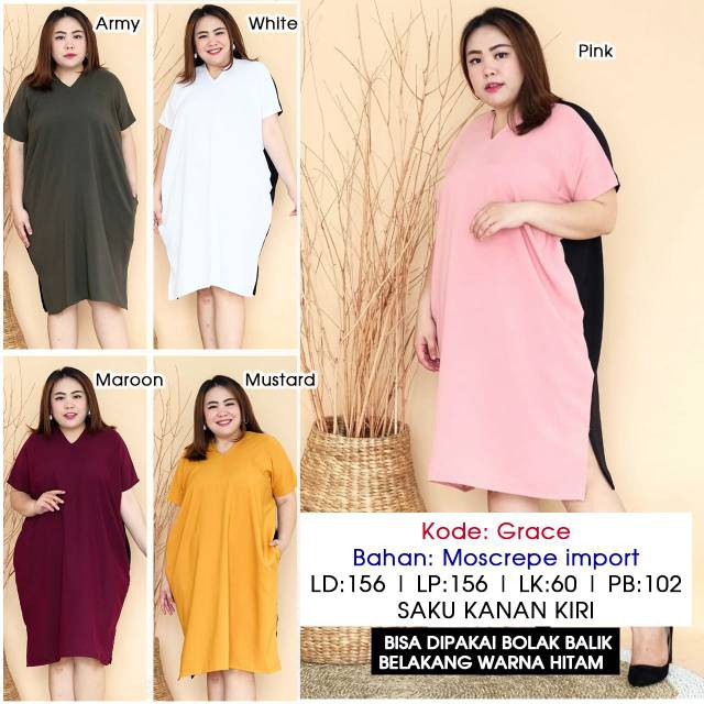 ANNIVERSARY SAHABAT TEMAN CEWEK TERBAIK JUMBO/ GRACE DRESS BIGSIZE BIG SIZE JUMBO BESAR MURAH.
