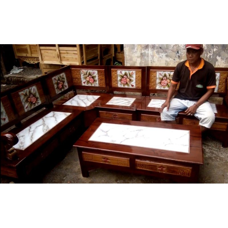 kursi sudut jati jepara