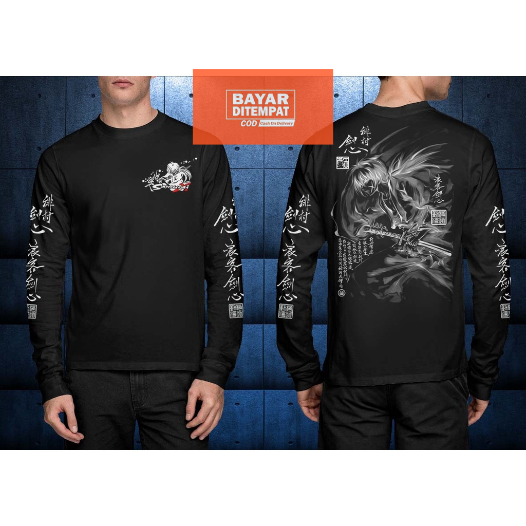 (BISA COD)BAJU KAOS PRIA KAOS DISTRO PRIA KAOS LENGGAN PANJANG KAOS SAMURAI KAOS JEPANG KOAS BRENDED