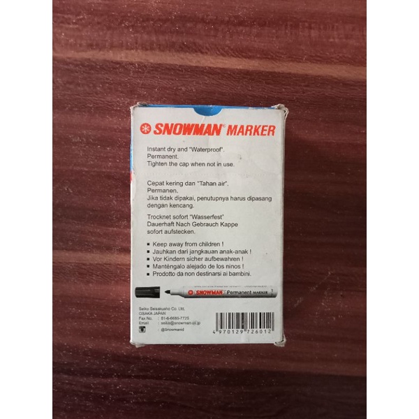 

Spidol Snowman Permanen Marker Hitam Murah Grosir