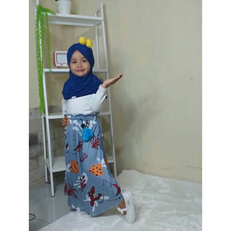 (KAKTUS)Rok plisket anak kaktus umur 3-12 tahun/rok plisket anak perempuan motif kaktus uk m,l,xl dan xxl