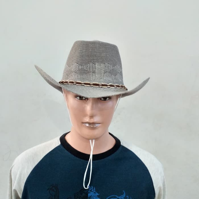 Topi Cowboy Koboy Amerika Jaring Anyam Anak Remaja Dewasa/Topi Zorro