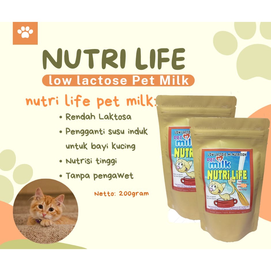 Jual Susu Kucing & Anjing Rendah Laktosa NUTRI LIFE Pet Milk Shopee