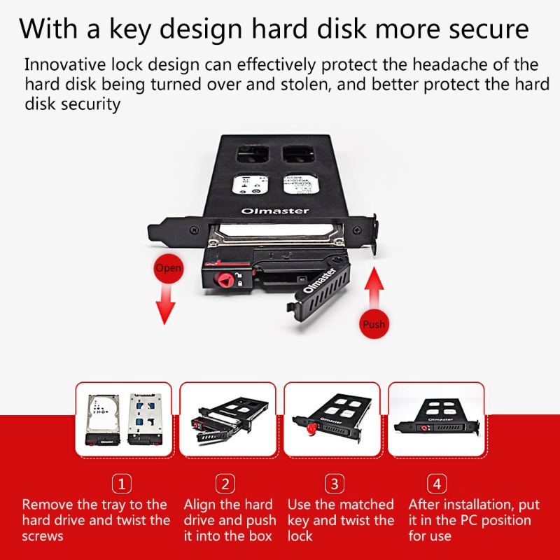 Btsg Olmaster MR-9100 HDD Hard Disk Box Hard Disk Adaptor Bracket Standard 2.5 Inch PCI Untuk Case HDD/SSD