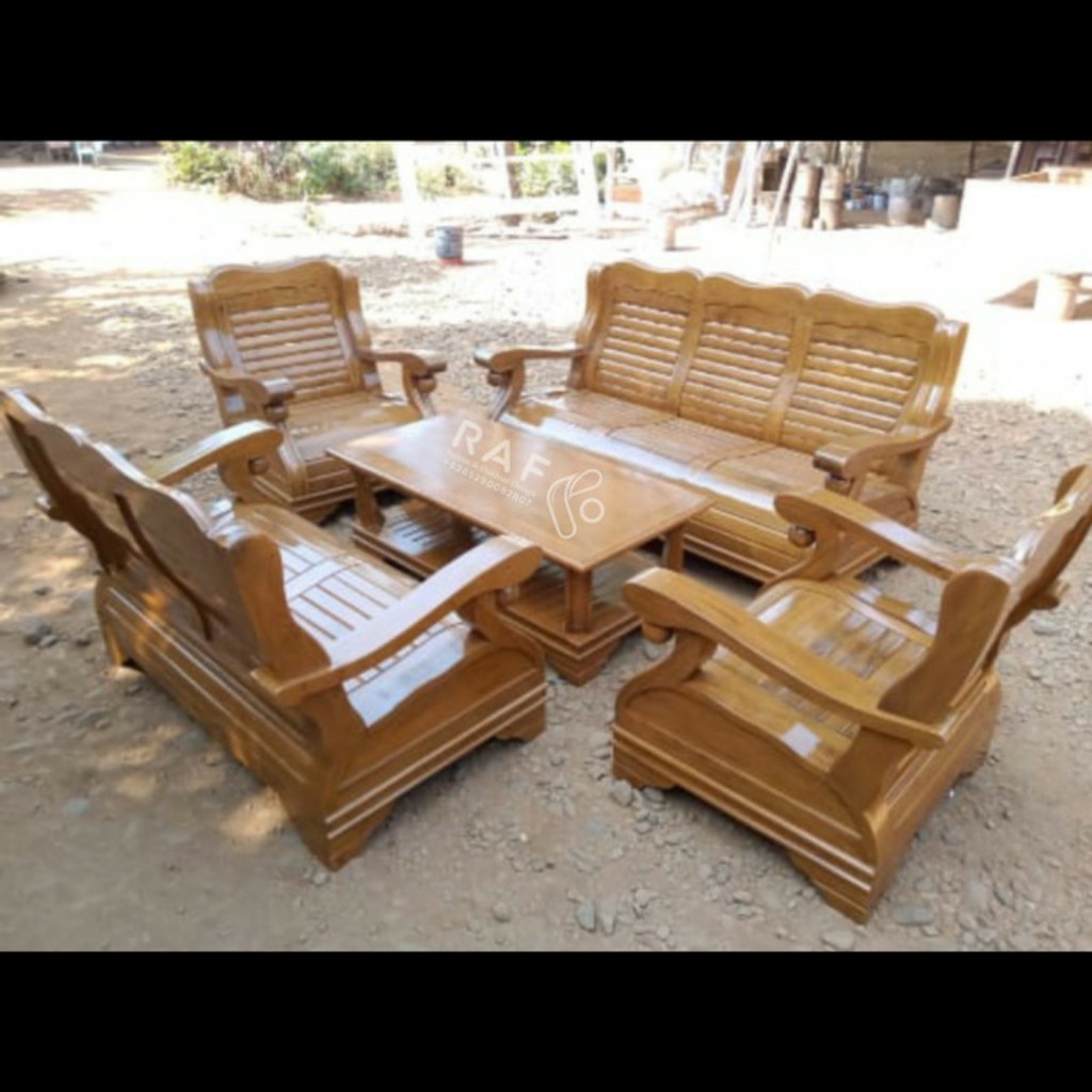 Kursi Meja Tamu Semut Tulang Gajah Kayu Jati