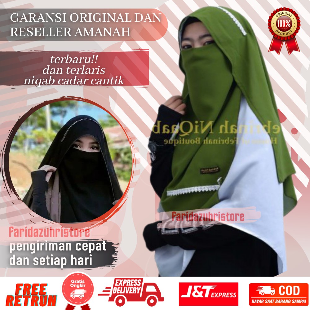 Hijab Wanita Cantik Niqab Butterfly 2 layer Niqab Pengantin Cadar Pengantin Hijab pengantin Hijab Ca