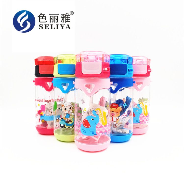 Botol Minum / Tempat Minum SELIYA 2556 Tali Karakter Anak-anak BPA FREE 450ml