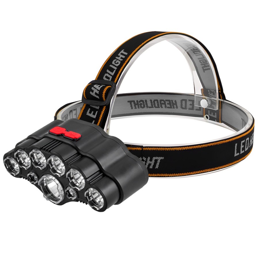 senter kepala cas  super terang anti air rechargeable - Senter Cas Kepala Headlamp Charge 9 LED Waterproof Free USB - Headlamp Flashlight Waterproof White and Red Light LED - Lampu Senter Kepala / Lampu Kepala / Headlamp Outdoor / Senter Gunung / Senter