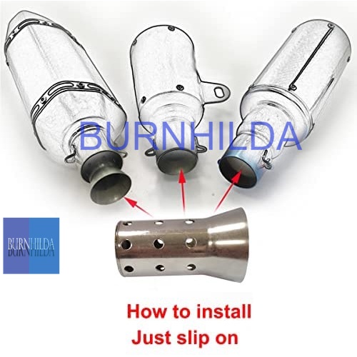 Peredam Knalpot Motor Universal DB Killer Silence 51mm Exhaust DB Killer 51mm Universal Muffler Silencer Noise Eliminator motorcycle silencer Compatible with Harley Moto Guzzi, Honda, Kawasaki, Suzuki, Yamaha, Cruiser, Scooter and mobil motor burnhilda