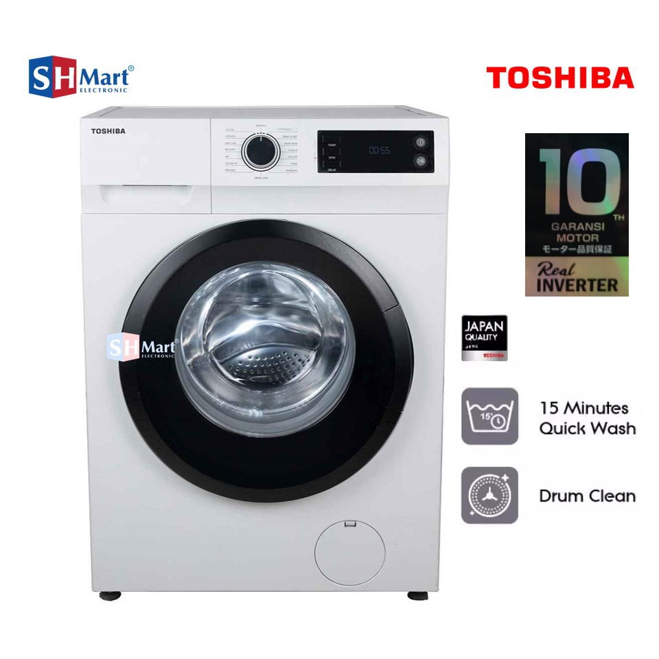 MESIN CUCI FRONT LOADING TOSHIBA KAPASITAS 7,5 KG TW-BH85S2N / TWBH85S2N INVERTER GARANSI RESMI (MEDAN)