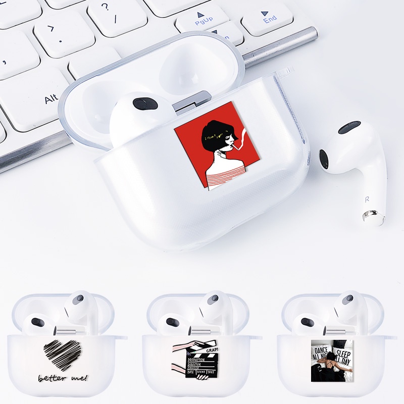 Casing Soft Case Silikon Motif Tulisan Inggris Untuk AirPods 3