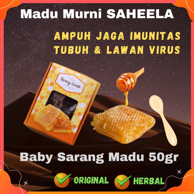 

Baby Sarang Madu Saheela 50gr / Madu Sarang / Sarang Madu / Madu Murni / Madu Asli / Honey Comb