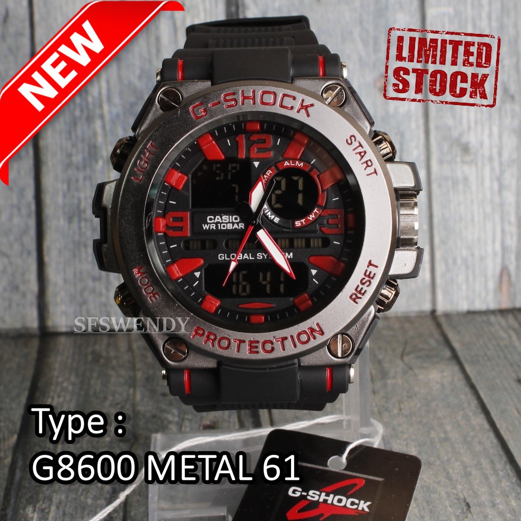 MODEL TERBARU  G Shock CASIO G8600 Edisi Army Full Black Hitam Simple digital Grade Original