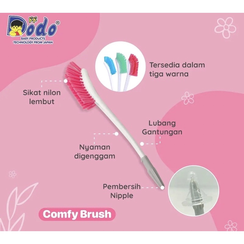 Dodo Comfy Cleaning Brush For Bottle &amp; Nipple - Sikat botol