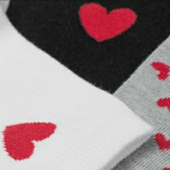 H&amp;M BLACK SOCKS WITH HEART SHAPE KAOS KAKI HITAM GAMBAR HATI