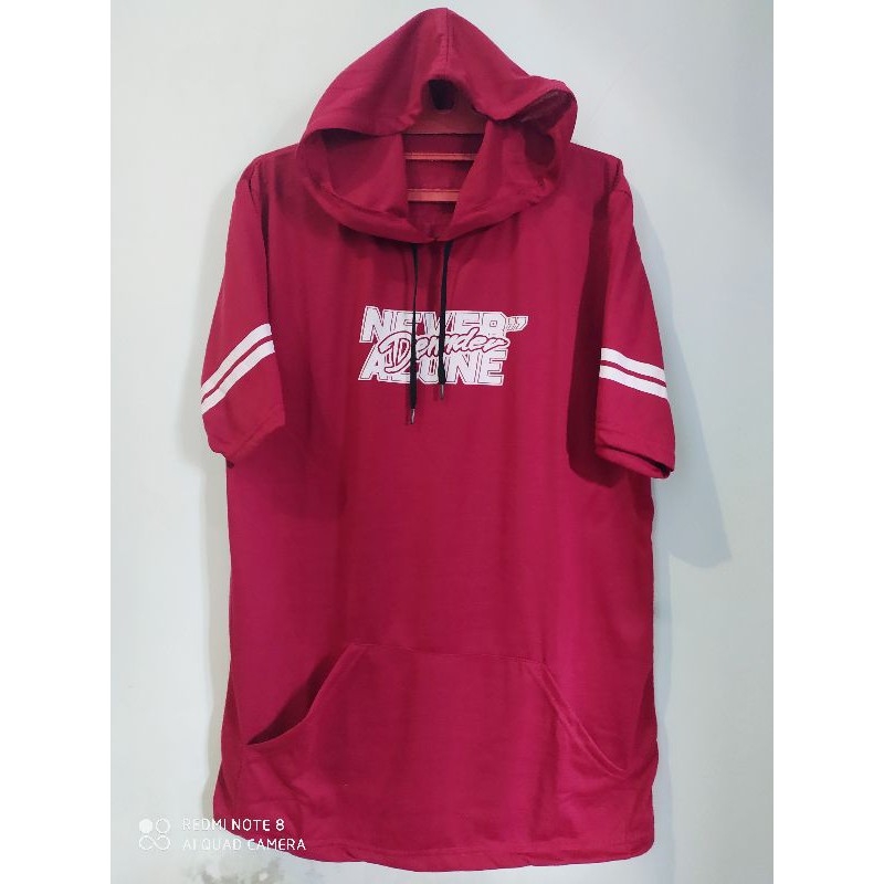 kaos Hoodie lengan pendek pria wanita
