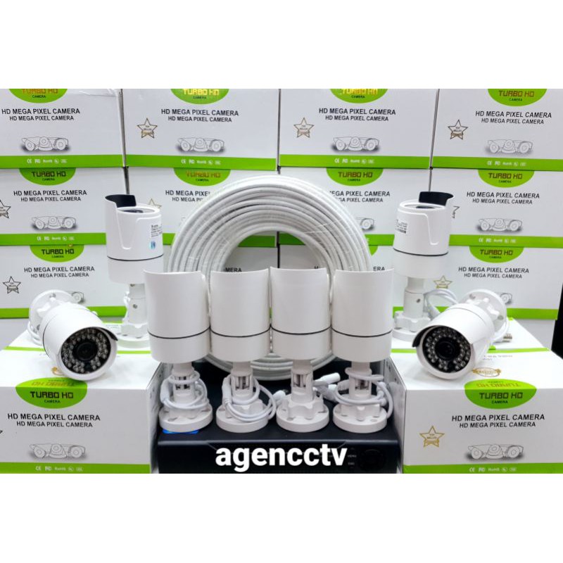 PAKET CCTV 8 CHANNEL 8 KAMERA LENSA 5MP 1080P CHIPSET SONY XMORE TURBO HD