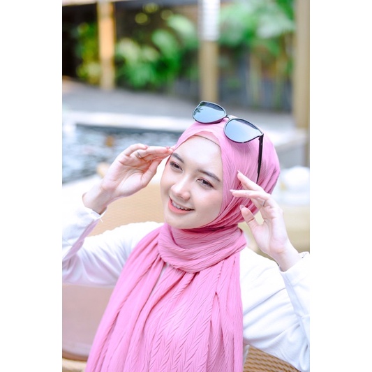 Pashmina Full Plisket Zafron / Pasmina Pleats Zigzag Premium