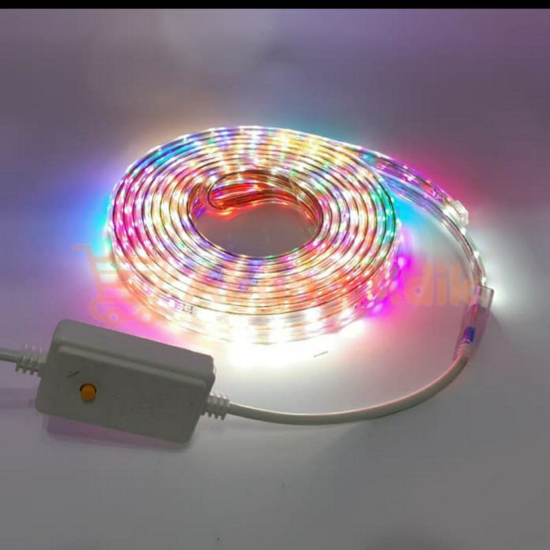 Lampu selang gepeng RGB + controler.Lampu led strips 8M