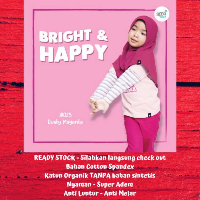 JILBAB AFRAKIDS  Jilbab Anak- Dusty Magenta| Jilbab Balita | Jilbab Anak | Jilbab Anak Instan | Jilb