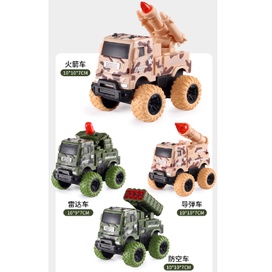 Mainan inersia Offroad 2Wd Tanpa Per Pemadam Enginering Militer Special Edition Ban Karet Tahan Banting