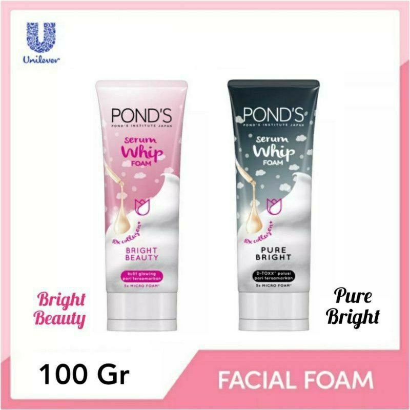 Pond's Serum Whip Foam 10x Collagen 100mL / Ponds Bright Beauty Pure Bright Facial Foam