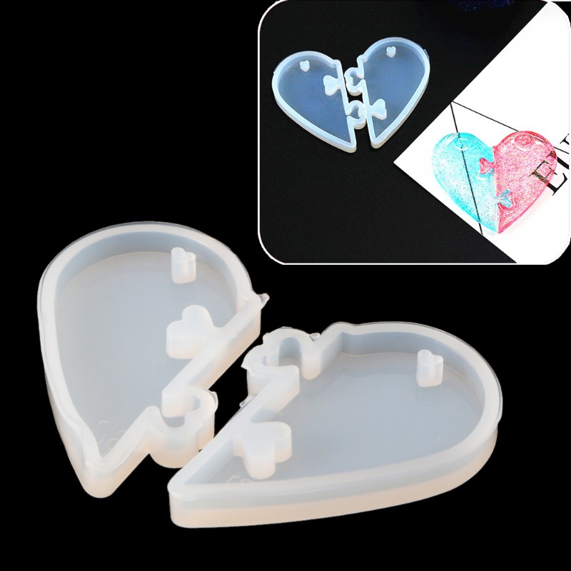 Moonlight&quot; Love locks for lovers Pendant Silicone Mold DIY Epoxy Resin Mould Jewelry Tools