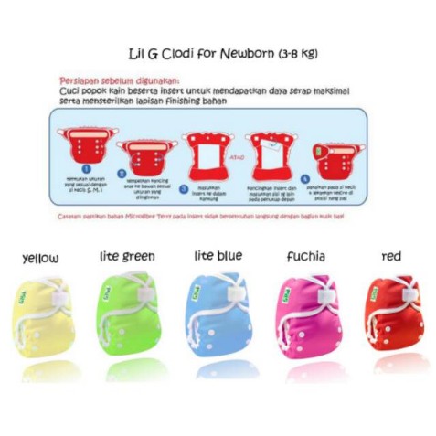 Paket hemat New Born Cloth Diapers Popok Kain Bayi Modern Cuci Ulang Clodi GG Bdipe LilG