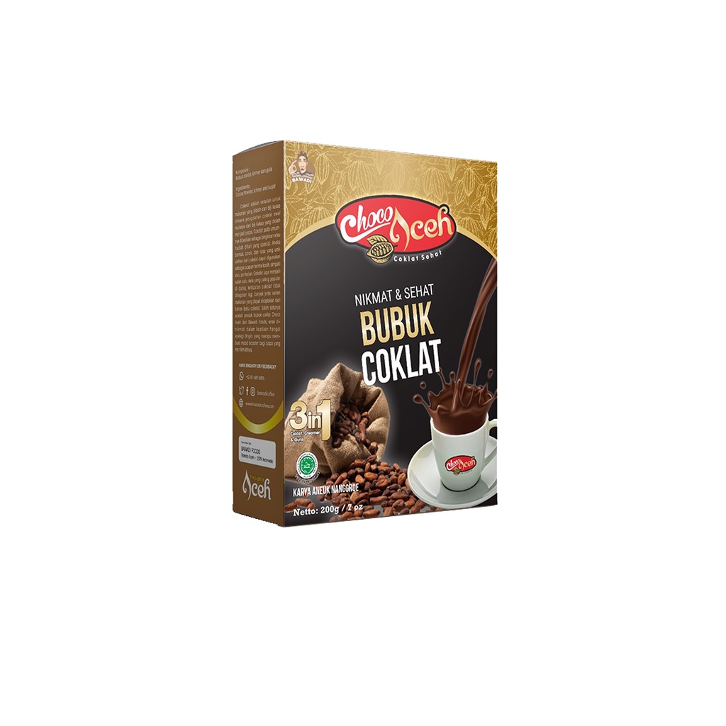 Bubuk Coklat 3in1 200gr - Bawadi Foods - Minuman Coklat Seduh - Nikmat dan Enak